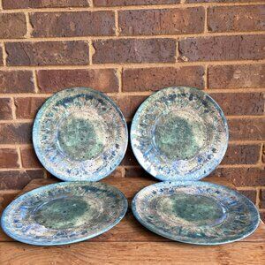 4 David D Sanchez Radiance Teal 11” Melamine Dinner Plates